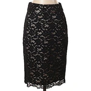 Banana Republic black lace pencil skirt size 0